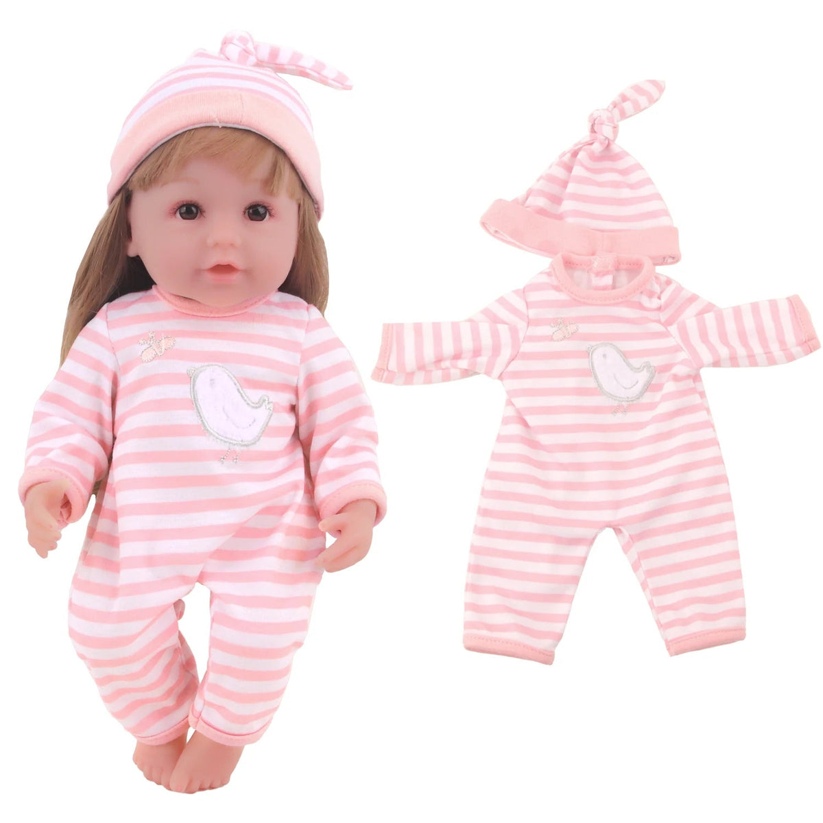 12-inch New Baby Girl Doll Clothes Cute Rabbit Car Chick Jumpsuits - Astra Wear astrawear.ca