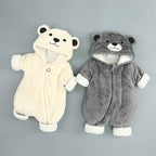 Combinaison Bébé Coton Épais – Pyjama Hiver À Capuche Zipper 66-100cm