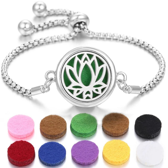 Bracelet Diffuseur Parfum Acier Inoxydable – Aromatherapie Huiles Essentielles