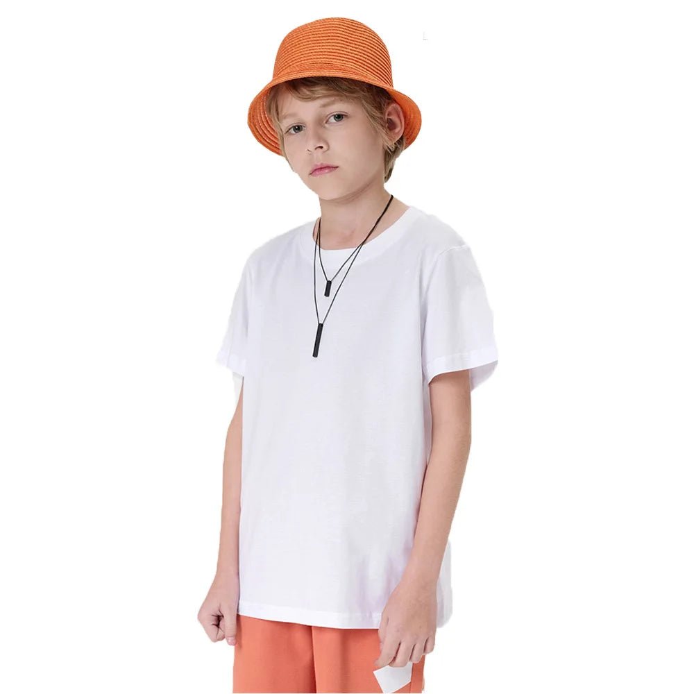 2-16 Years Boys Tshirts Cotton Short Sleeve Girls Clothes Summer Solid T-shirt Teenage Children Tees Kids Korean Top Baby Cloth - Astra Wear astrawear.ca
