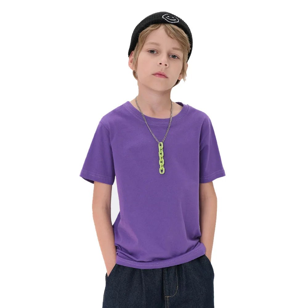 2-16 Years Boys Tshirts Cotton Short Sleeve Girls Clothes Summer Solid T-shirt Teenage Children Tees Kids Korean Top Baby Cloth - Astra Wear astrawear.ca