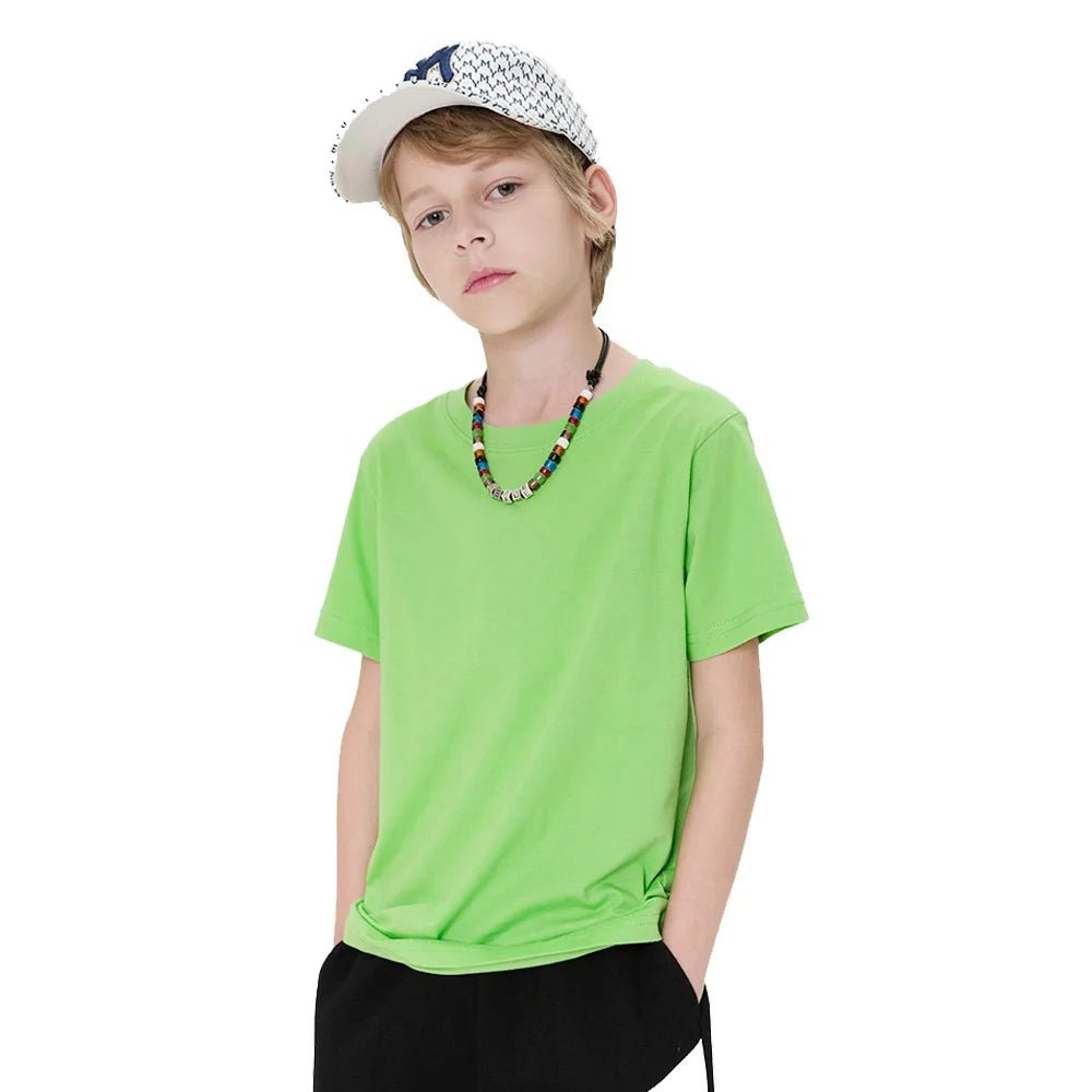 2-16 Years Boys Tshirts Cotton Short Sleeve Girls Clothes Summer Solid T-shirt Teenage Children Tees Kids Korean Top Baby Cloth - Astra Wear astrawear.ca