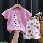 2-6 Years Baby Girl Summer Set Children's Short-sleeved Shorts Suit - Astra Wear astrawear.ca