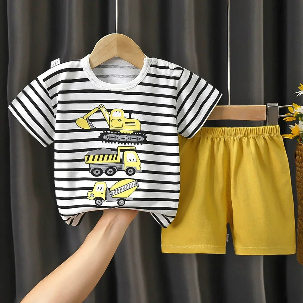 2-6 Years Baby Girl Summer Set Children's Short-sleeved Shorts Suit - Astra Wear astrawear.ca