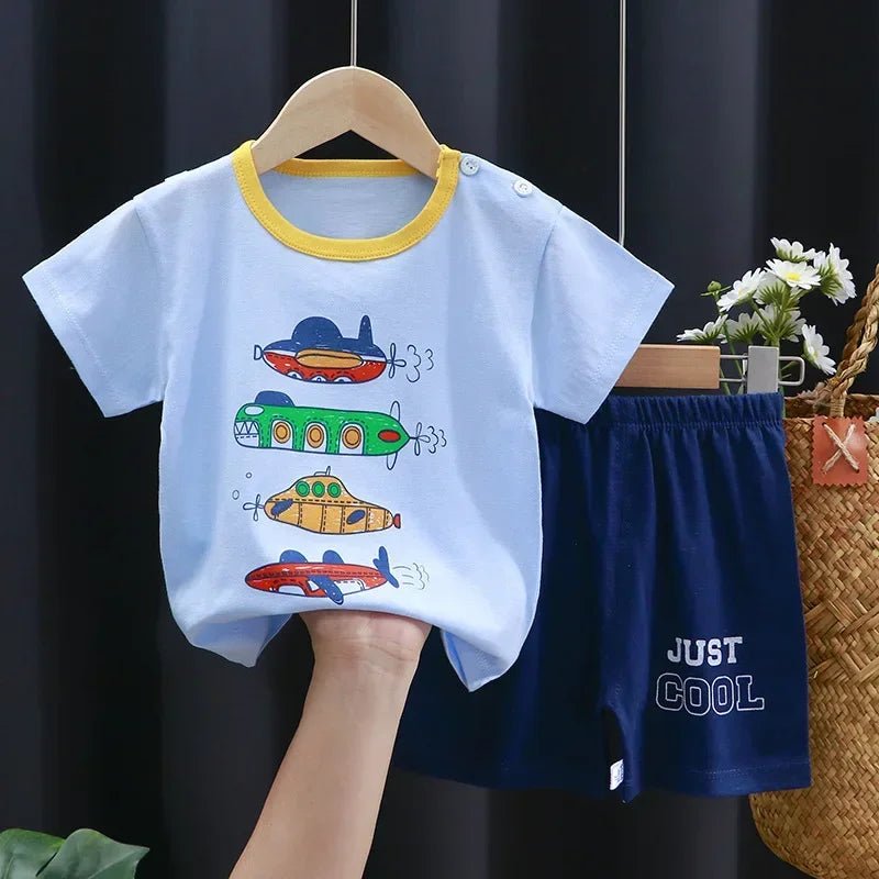 2-6 Years Baby Girl Summer Set Children's Short-sleeved Shorts Suit - Astra Wear astrawear.ca