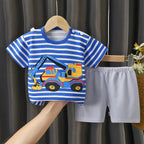 2-6 Years Baby Girl Summer Set Children's Short-sleeved Shorts Suit - Astra Wear astrawear.ca