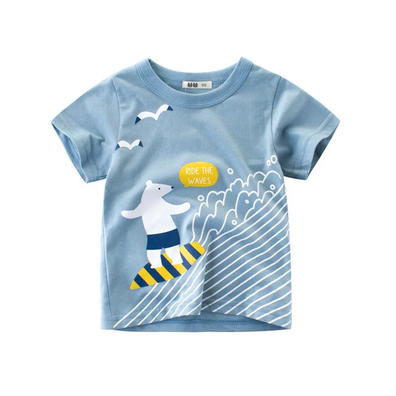 2-8T Toddler Kid Baby Boys Clothes Summer Cotton Top Infant Short Sleeve T Shirt Fashion Cute Tee Boys Tshrit Outfits - Astra Wear astrawear.ca