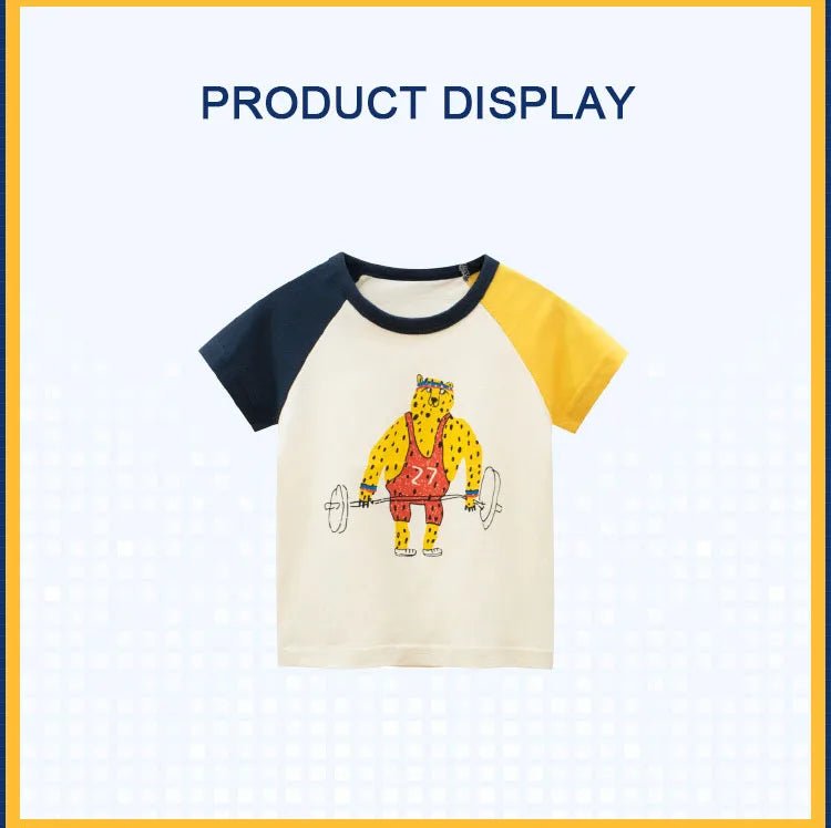 2-8T Toddler Kid Baby Boys Clothes Summer Cotton Top Infant Short Sleeve T Shirt Fashion Cute Tee Boys Tshrit Outfits - Astra Wear astrawear.ca