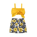 2021 Hot Sale Baby Clothes 2pcs Set Newborn Baby Girl Clothes Cute Big Bow Vest Tops Flower Skirt Yellow Summer Beach Streetwear - Astra Wear astrawear.ca