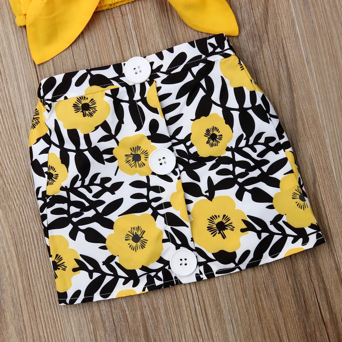 2021 Hot Sale Baby Clothes 2pcs Set Newborn Baby Girl Clothes Cute Big Bow Vest Tops Flower Skirt Yellow Summer Beach Streetwear - Astra Wear astrawear.ca