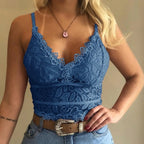 2023 European American women vests women's clothing sexy perspective Lace suspenders Fashion outerwear underwear tank top vest - Astra Wear astrawear.ca