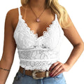 2023 European American women vests women's clothing sexy perspective Lace suspenders Fashion outerwear underwear tank top vest - Astra Wear astrawear.ca