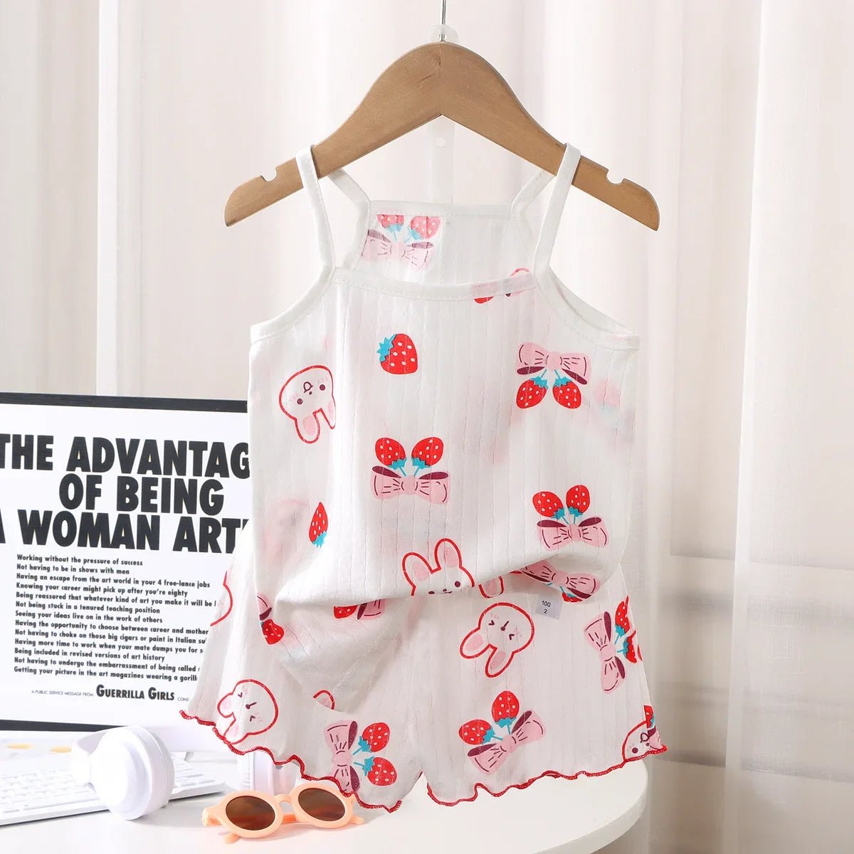 2024 New Kids Tops+shorts Set Summer Thin Baby Cotton Vest Sleeveless - Astra Wear astrawear.ca