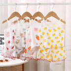 2024 New Kids Tops+shorts Set Summer Thin Baby Cotton Vest Sleeveless - Astra Wear astrawear.ca