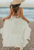 2026 Nordic Girls Spring Summer Cotton Linen Backless Bohemian Lace Mid Length Children Vest Dress - Astra Wear astrawear.ca