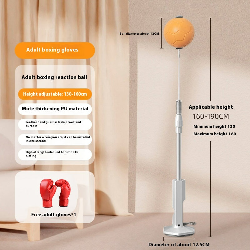 Ballon de Boxe Réflexe sur Pied – Sac de Frappe Réglable 130-152 cm PVC