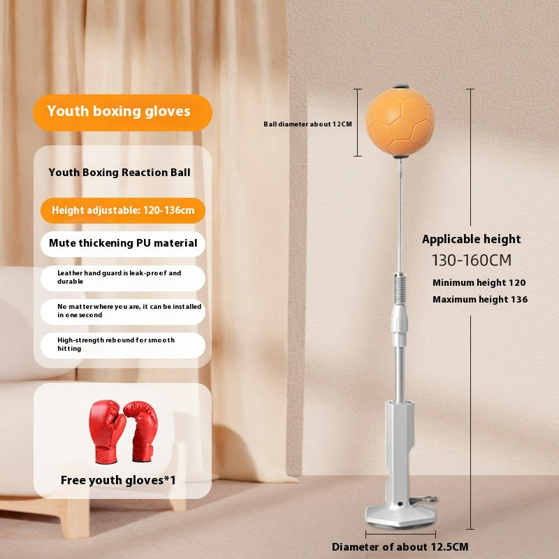 Ballon de Boxe Réflexe sur Pied – Sac de Frappe Réglable 130-152 cm PVC