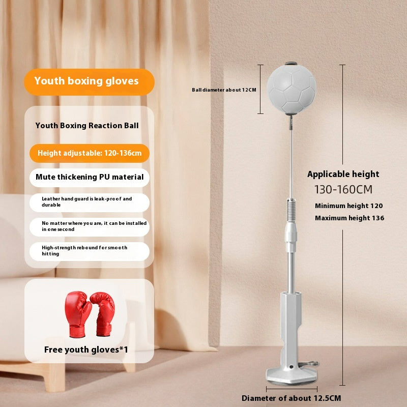 Ballon de Boxe Réflexe sur Pied – Sac de Frappe Réglable 130-152 cm PVC