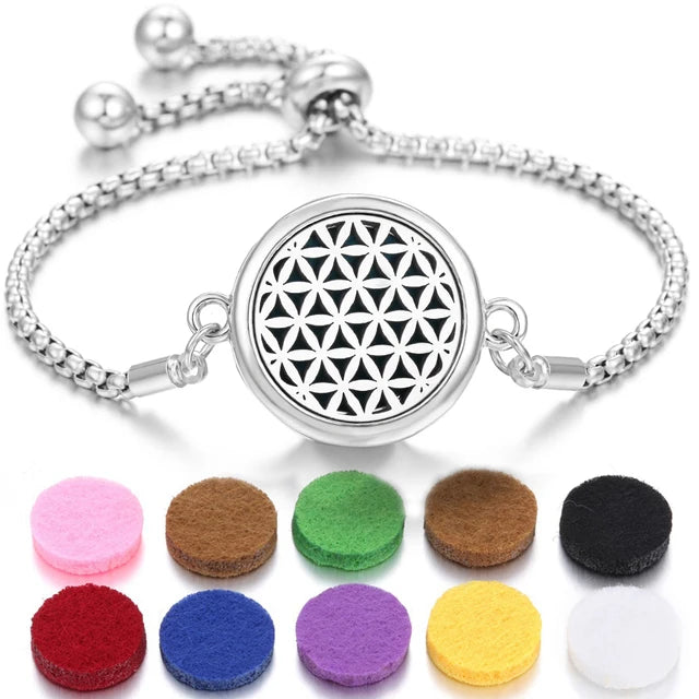Bracelet Diffuseur Parfum Acier Inoxydable – Aromatherapie Huiles Essentielles