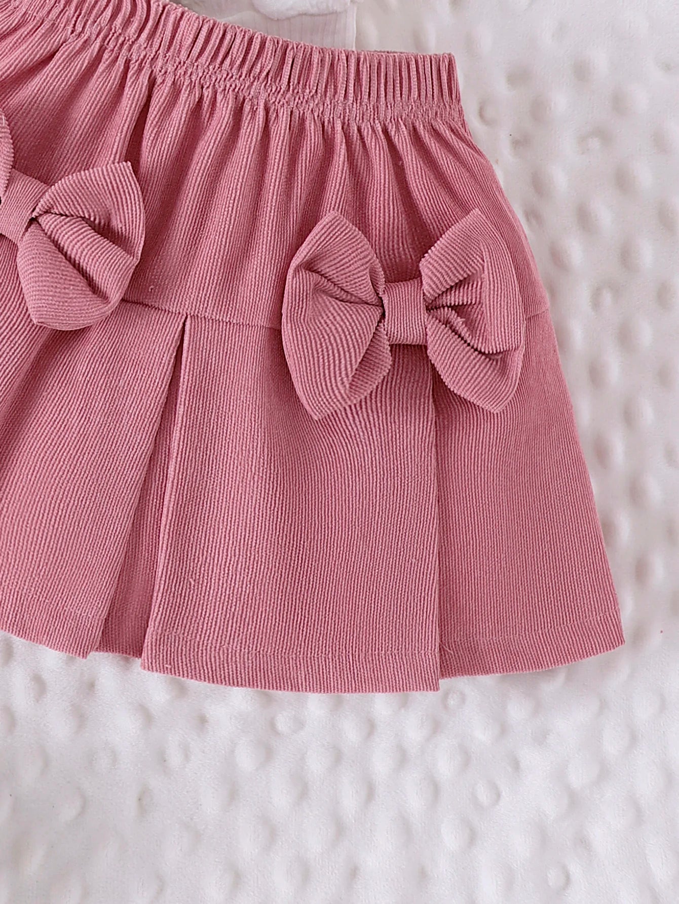 2PCS Winter New Style For 0-3 Year Old Girls, Comfortable Sweet And Cute Bubble Sleeves, Love Chapter Top + Pink Short Skirt Set - Astra Wear astrawear.ca