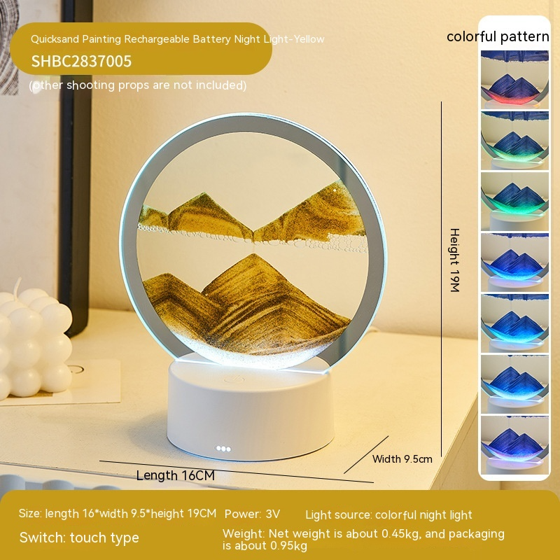 Lampe Décorative Sable Mouvant – Veilleuse Tactile Ambiance Maison