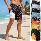 3D Print 2 in 1 Mens Swim Trunks Summer Quick Dry Beach Shorts with - Astra Wear astrawear.ca