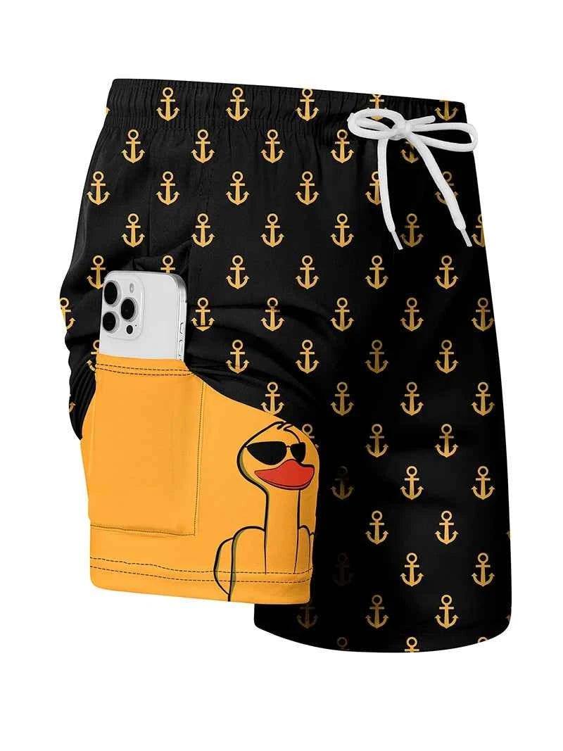 3D Print 2 in 1 Mens Swim Trunks Summer Quick Dry Beach Shorts with - Astra Wear astrawear.ca