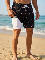 3D Print 2 in 1 Mens Swim Trunks Summer Quick Dry Beach Shorts with - Astra Wear astrawear.ca