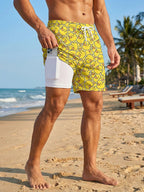 3D Print 2 in 1 Mens Swim Trunks Summer Quick Dry Beach Shorts with - Astra Wear astrawear.ca