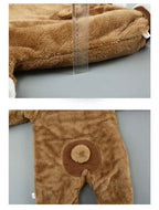 Combinaison Bébé Coton Épais – Pyjama Hiver À Capuche Zipper 66-100cm