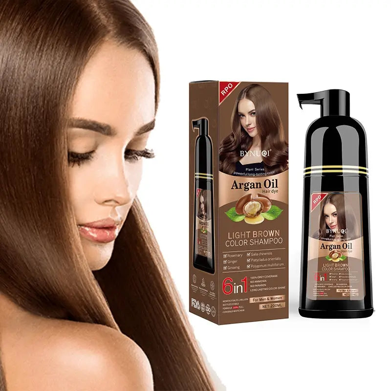 1 Box 6-In-1 Hair Dye Shampoo, Haircare, Plant-Based Hair Color, Bubble Wash No Scalp Staining, Portable Natural Hair Dye, Hair Care & Styling Products