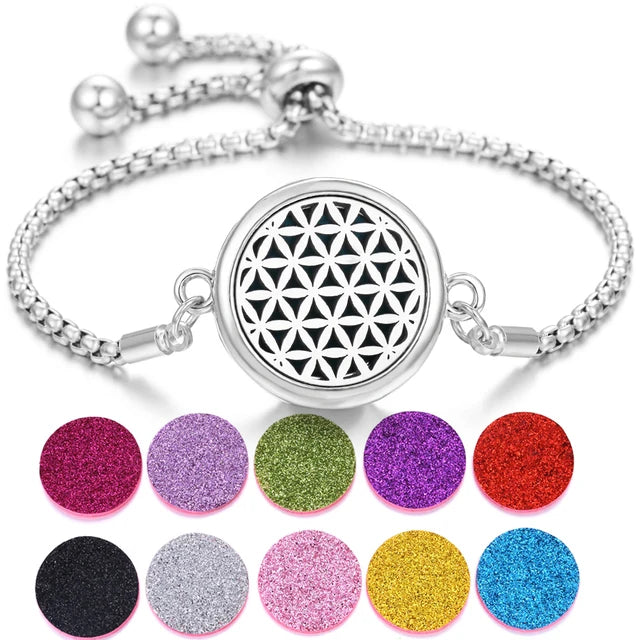 Bracelet Diffuseur Parfum Acier Inoxydable – Aromatherapie Huiles Essentielles