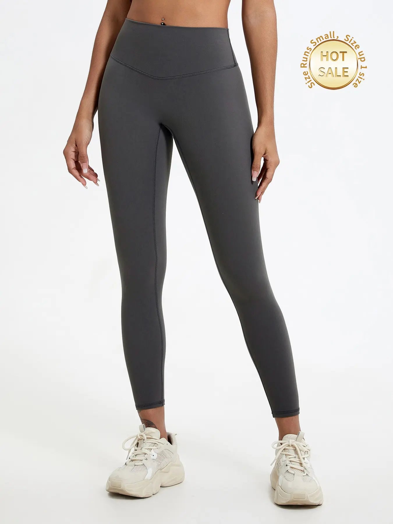 Women'S Solid Color Workout Leggings, Breathable & Comfortable Yoga Pants for Gym & Workout, Sports Stretchy Leggings, Breathable Fitness Leggings