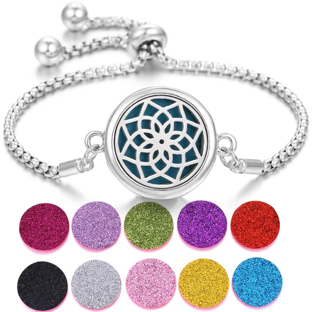Bracelet Diffuseur Parfum Acier Inoxydable – Aromatherapie Huiles Essentielles