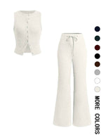 Ensemble Été Femme — Top Sans Manches & Pantalon Large