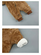 Combinaison Bébé Coton Épais – Pyjama Hiver À Capuche Zipper 66-100cm