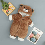Combinaison Bébé Coton Épais – Pyjama Hiver À Capuche Zipper 66-100cm