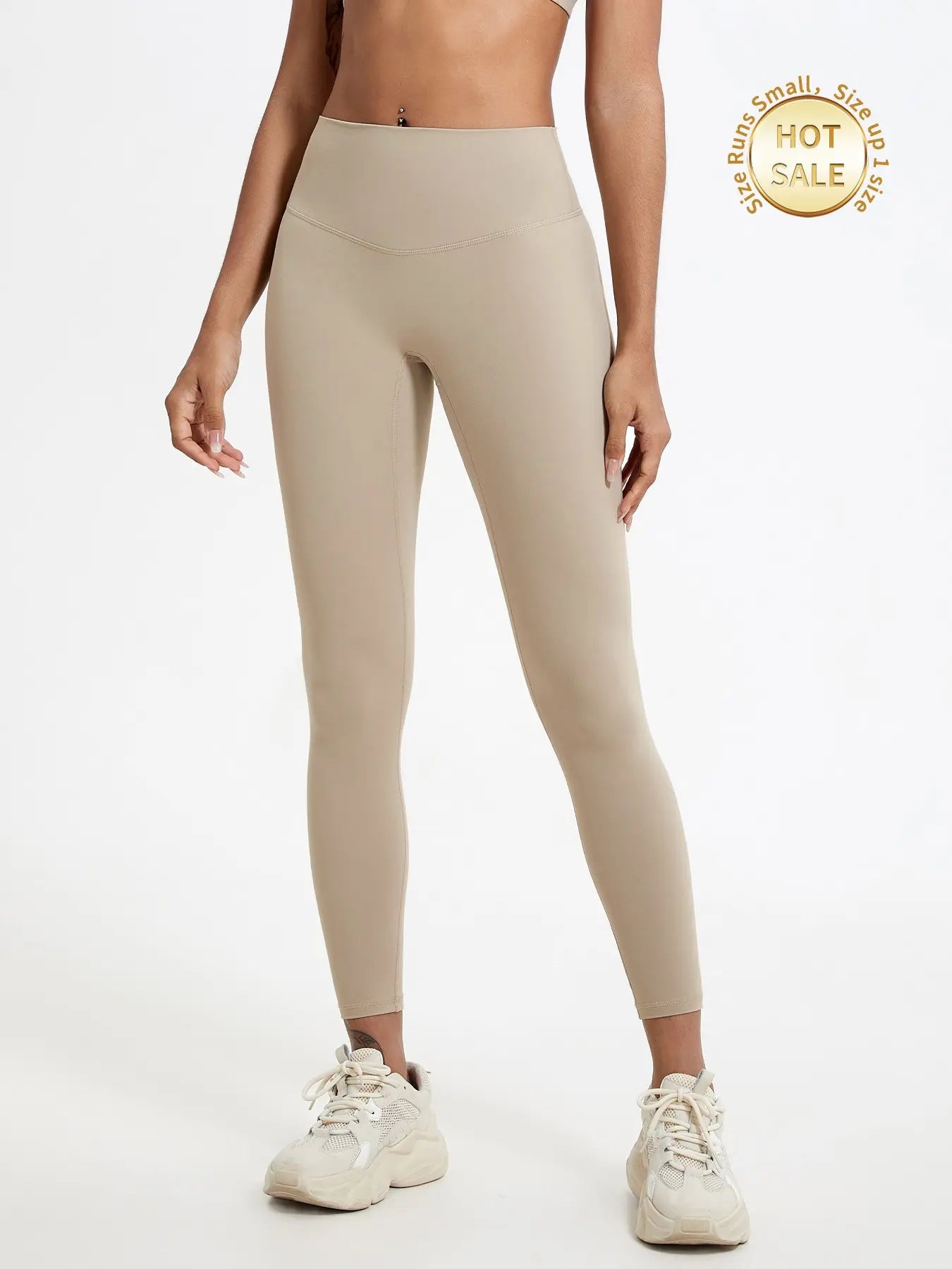 Women'S Solid Color Workout Leggings, Breathable & Comfortable Yoga Pants for Gym & Workout, Sports Stretchy Leggings, Breathable Fitness Leggings