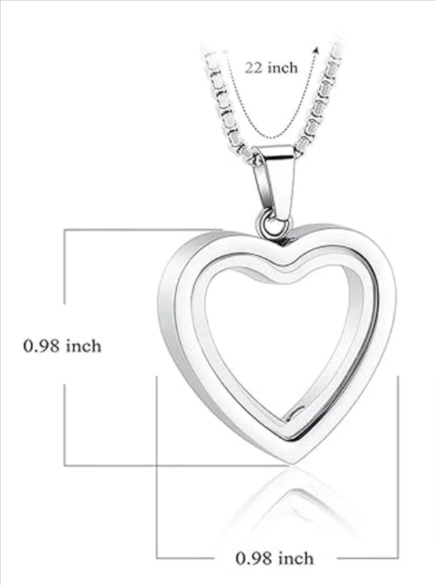 Pendentif Funéraire Acier Inoxydable – Urne Coeur Souvenir 4 Couleurs
