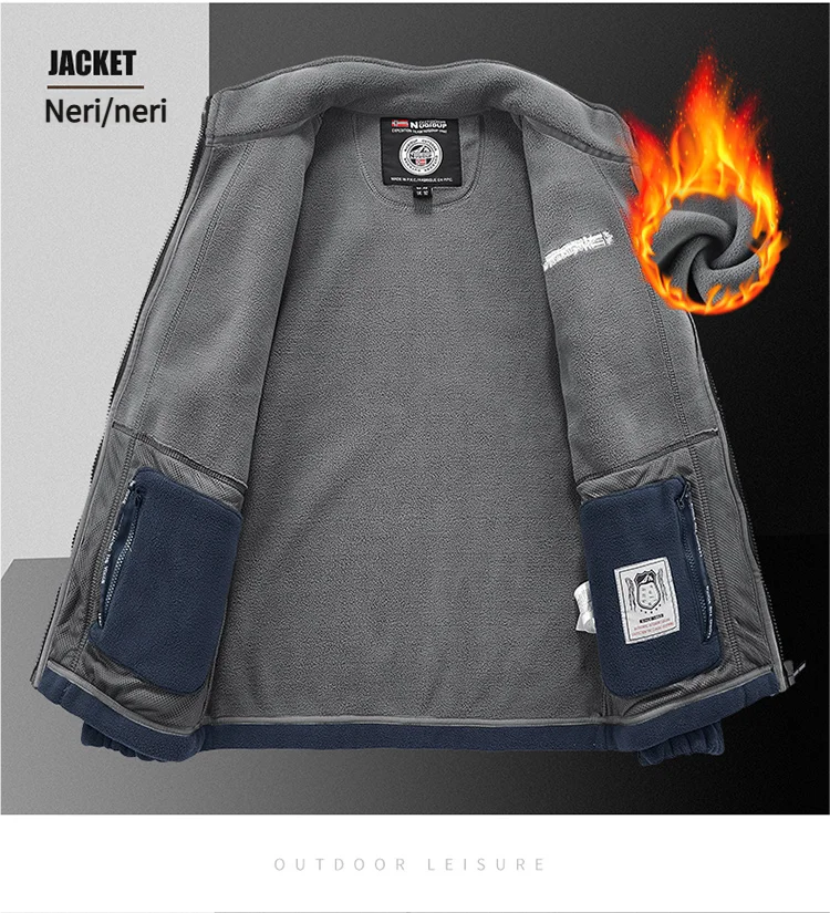 Thickened Fleece Double-sided Fleece Jacket for Men Casual Loose Autumn Winter Warm Clothing Norway Single Imported Sweatshirt