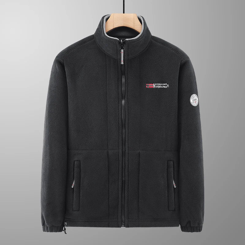 Thickened Fleece Double-sided Fleece Jacket for Men Casual Loose Autumn Winter Warm Clothing Norway Single Imported Sweatshirt
