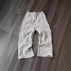 Pantalon rayé unisexe – Coupe droite ample