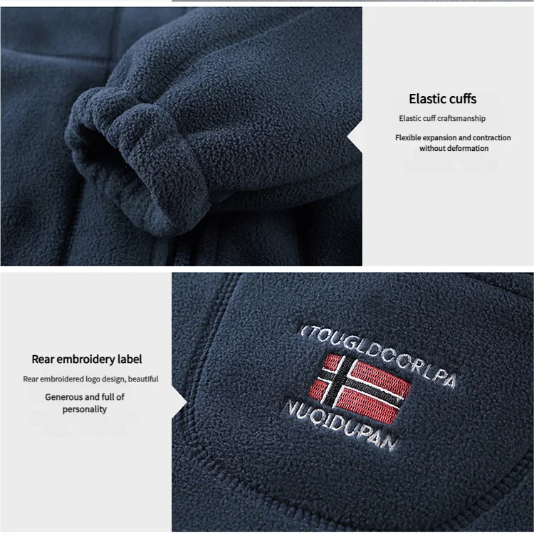 Thickened Fleece Double-sided Fleece Jacket for Men Casual Loose Autumn Winter Warm Clothing Norway Single Imported Sweatshirt