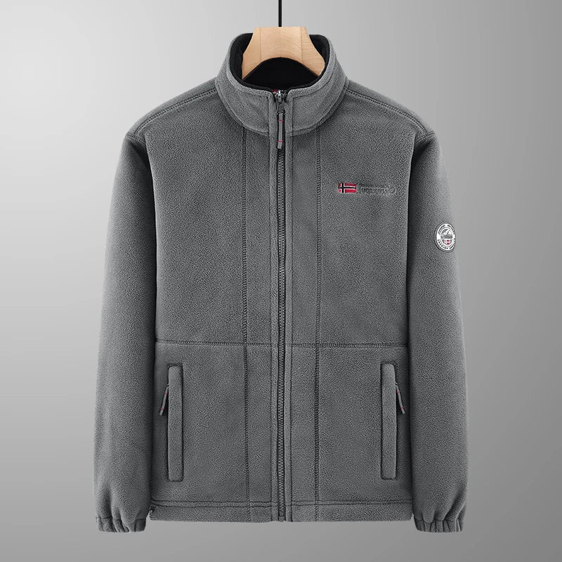Thickened Fleece Double-sided Fleece Jacket for Men Casual Loose Autumn Winter Warm Clothing Norway Single Imported Sweatshirt