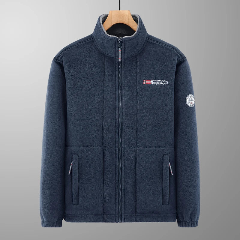 Thickened Fleece Double-sided Fleece Jacket for Men Casual Loose Autumn Winter Warm Clothing Norway Single Imported Sweatshirt