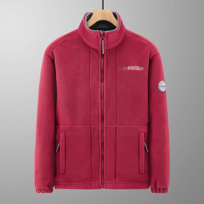 Thickened Fleece Double-sided Fleece Jacket for Men Casual Loose Autumn Winter Warm Clothing Norway Single Imported Sweatshirt