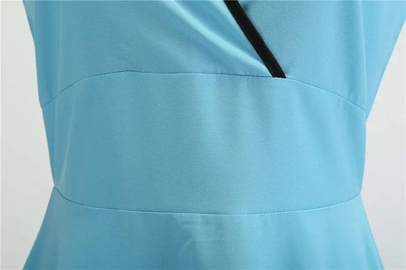 Robe vintage femme à pois – Coupe A-line sans manches