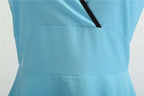 Robe rétro femme à pois – Col V et jupe évasée