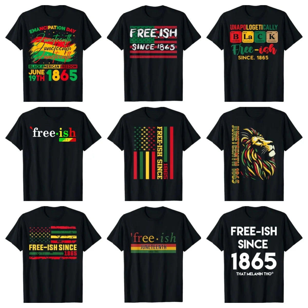 Free Shipping Juneteenth June 1865 Black History African American Freedom Free-ish T-Shirt
