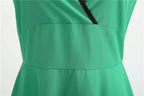 Robe rétro femme à pois – Col V et jupe évasée
